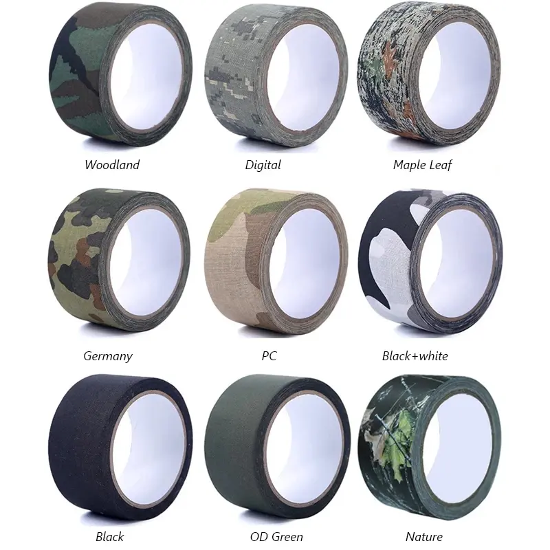 10m Camping Camouflage Tape Waterproof Gun Hunting Accessories Cotton Cloth+Hot-melt Outdoor Birds Watching Photographers Tape