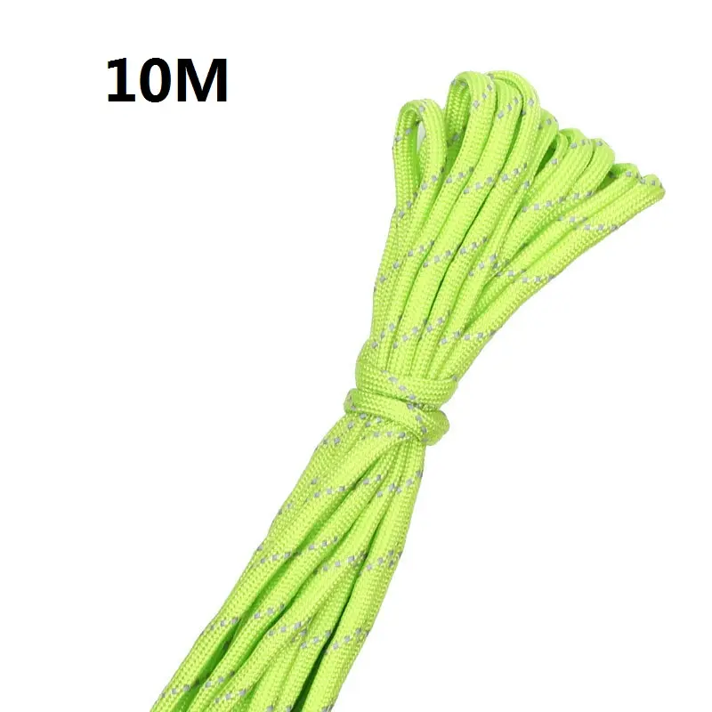 10M 550 Reflective Paracord Parachute Cord Lanyard Tent Rope 7 Strand Paracord For Hiking Camping Survival Parachute Cord