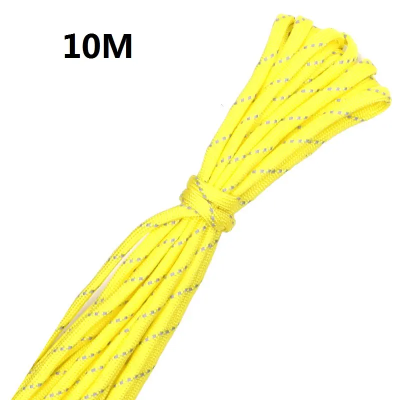 10M 550 Reflective Paracord Parachute Cord Lanyard Tent Rope 7 Strand Paracord For Hiking Camping Survival Parachute Cord