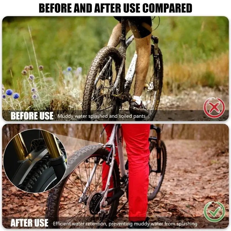 1/2 Pcs Mountain MTB Bicycle Fenders 29cm Front/Rear Widened  Tires Mudguard Universal Mud Flaps Cycling Accessory
