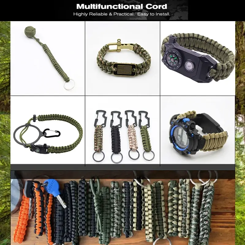 550 Paracord 5 15 30 M Dia.4mm 7-Cores Cord Parachute Rope Camping Accessories Outdoor Lanyard For Hiking Survival