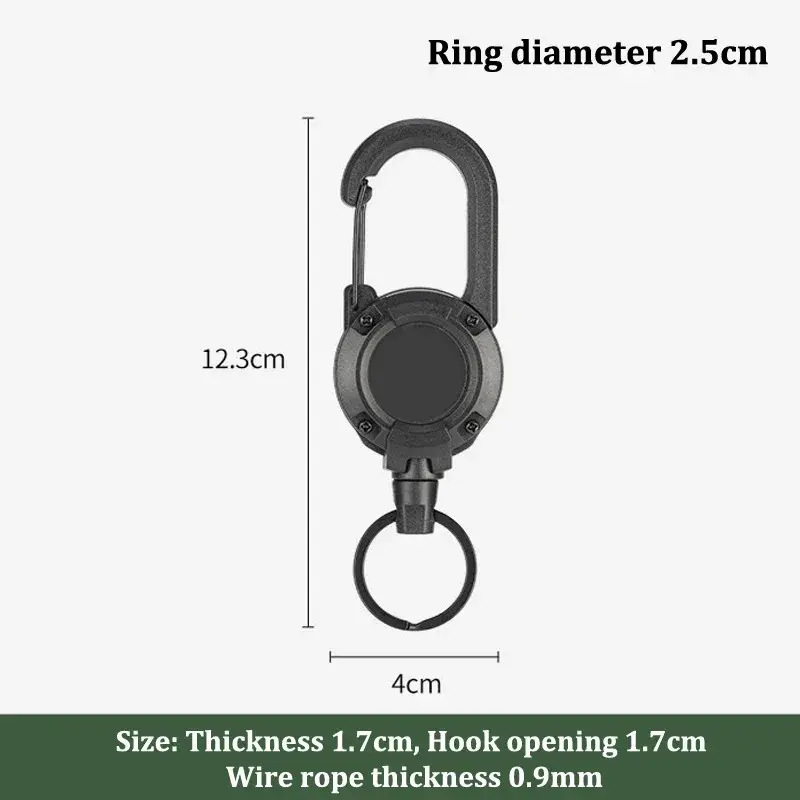 3Pcs Versatile Carabiner Set Outdoor Keychain Tools Automatic Retractable Anti-Loss Key chain Telescopic Wire Backpack Buckle