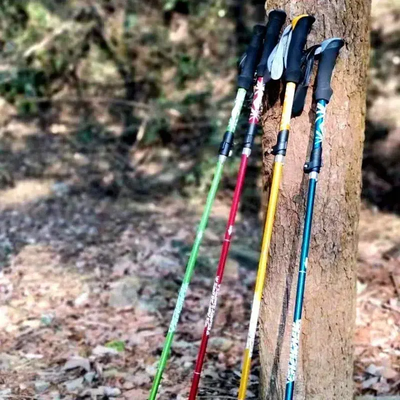 2PCS Ultralight Trekking Poles Set Foldable Telescopic Nordic Walking Sticks Portable Outdoor Gear for Camping And Hiking