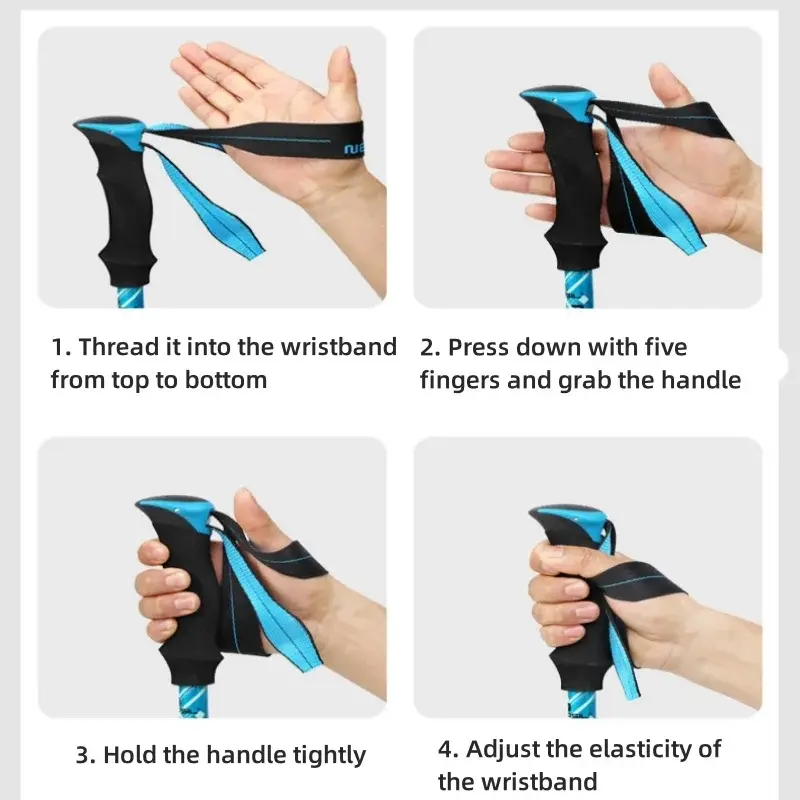 1 PCS 5 Section Outdoor Fold Trekking Pole Camping Portable Walking Hiking Stick For Nordic Elderly Telescopic Easy Put Into Bag