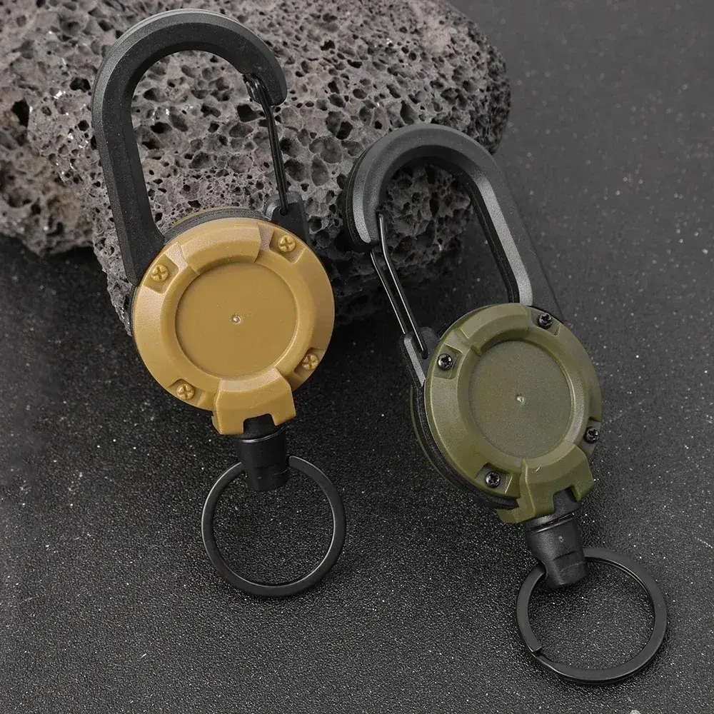 3Pcs Versatile Carabiner Set Outdoor Keychain Tools Automatic Retractable Anti-Loss Key chain Telescopic Wire Backpack Buckle