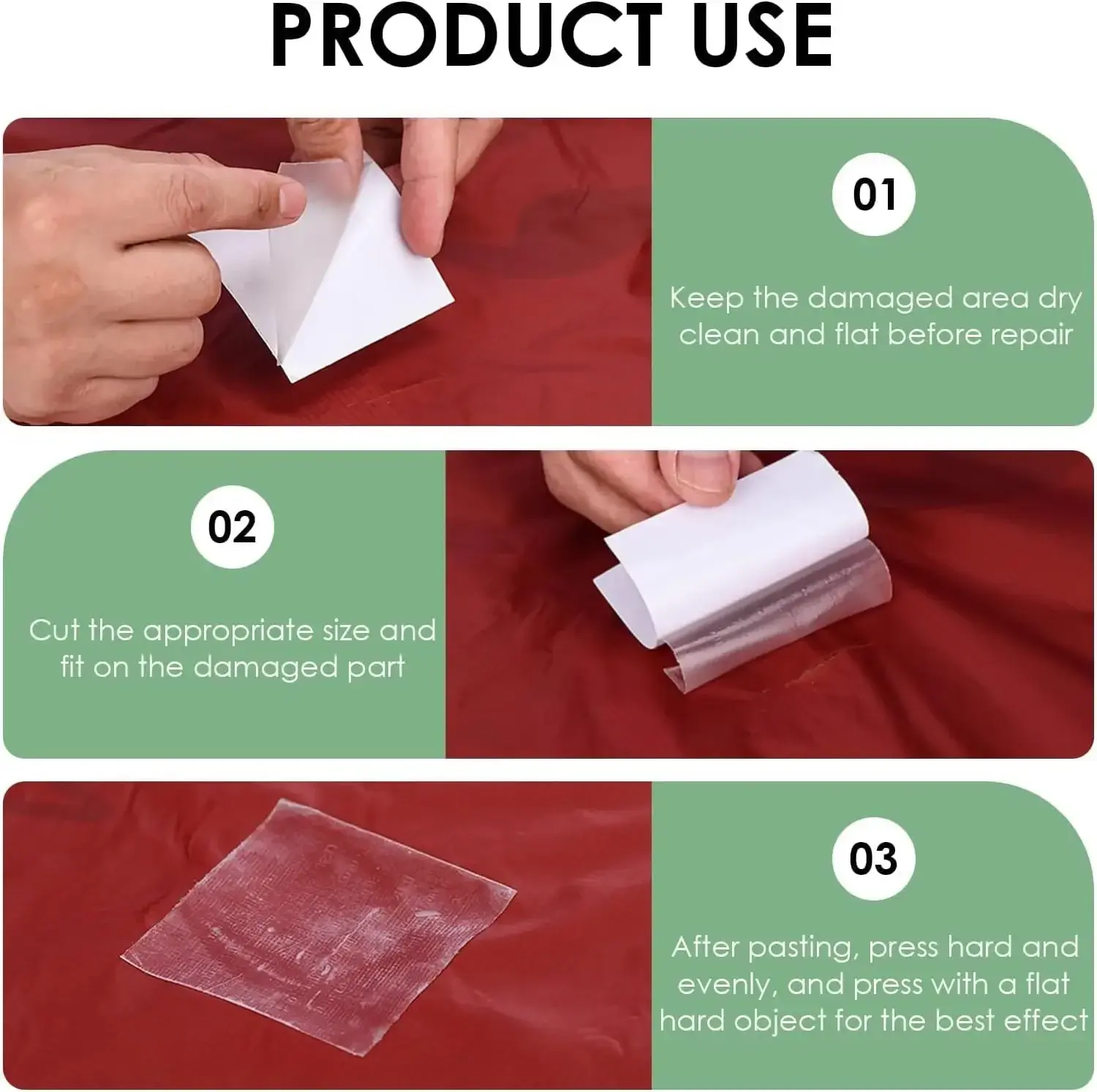 Waterproof Transparent TPU Repair Tape for Airbed Mattress Tent Bounce Exercise Ball Kayak Swimming Pool Float -Durable Leak Fix