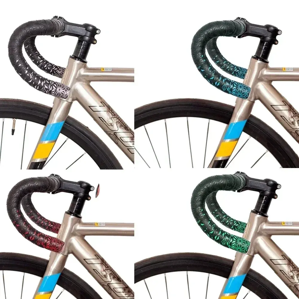Carbon /Chrysanthemum Pattern Road Bike Bar Tape Handlebar Tapes EVA/PU Soft Anti-Vibration Wrap Tape Durable Bar