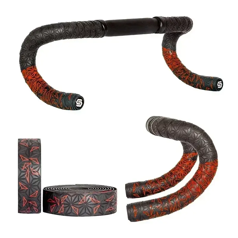 Carbon /Chrysanthemum Pattern Road Bike Bar Tape Handlebar Tapes EVA/PU Soft Anti-Vibration Wrap Tape Durable Bar