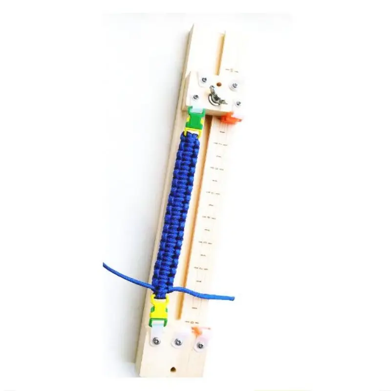 DIY Paracord Jig Set Craft Bracelets Lanyard Weaving Maker Wooden Frame-Paracord Braiding Adjustable Length Tool Kit