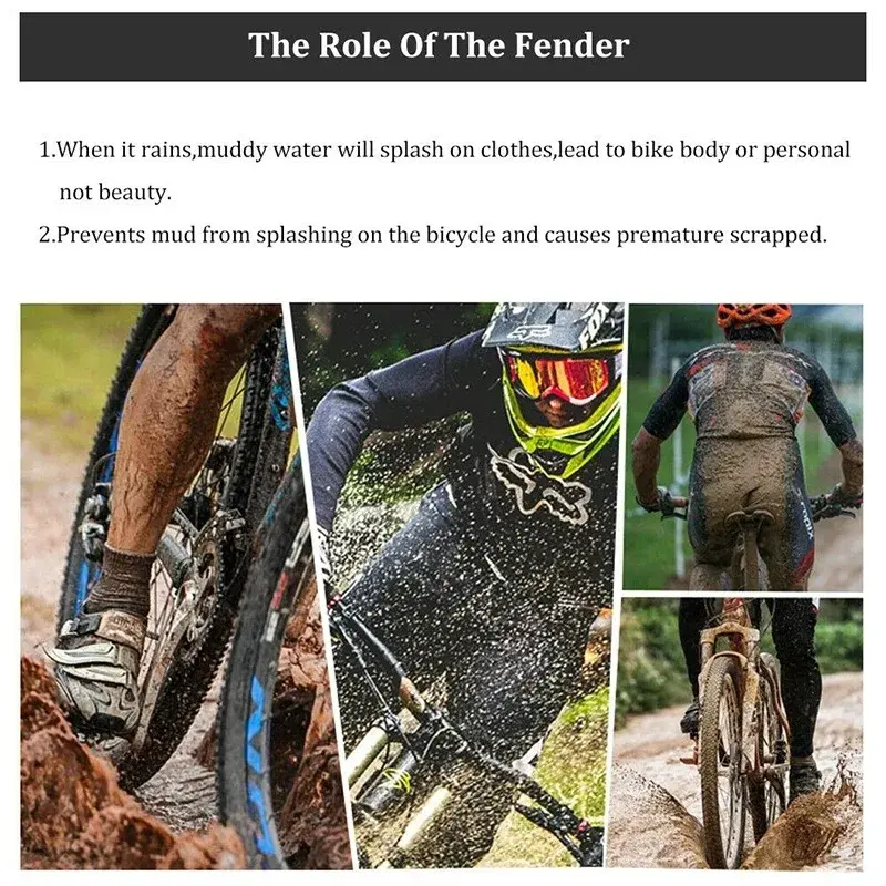 2PCS Bicycle Fender For Front Rear Tire Wheel Universal Mudguard Mtb Road Bike Wings Mud Guard Cycling Accessory Bike Fenders