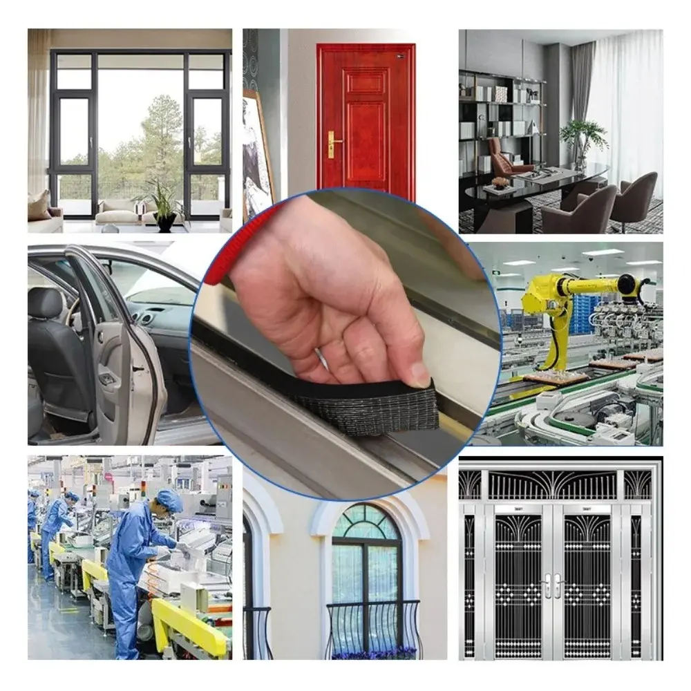 10M EVA Black Sponge Self-adhesive Door and Window Sealing Strip, Sound Insulation, Waterproof and Anti-collision Sealing Strip
