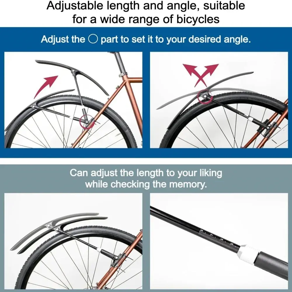 Road Cycling Bicycle Mudguard Easy Installation PP Fender Rear Front Universal Protector Accessory for Bicycles ﻿