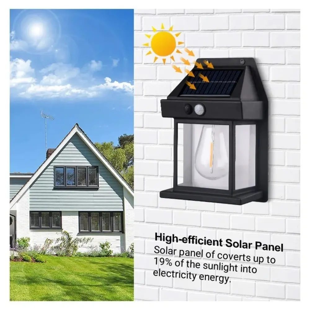 Outdoor Solar Wall Lamp 3 Lighting Modes Intelligent solar garden lights Waterproof Courtyard Decoration Lighting Night Lights