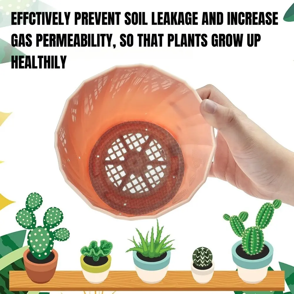 20-100PCS Flower Pot Hole Mesh Pad Prevent Soil Loss Breathable Gasket Round Flower Plant Pot Bottom  Anti Leak Proof Soil Mat