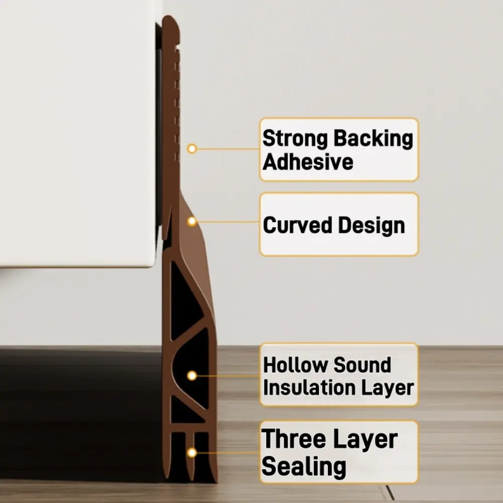 Door Gap Sealing Strip TPE Soundproof Windproof Door Bottom Water Barrier Strip Self Adhesive Door Bottom Special Filling Strip