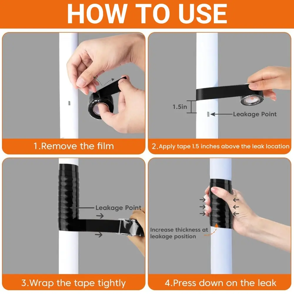 Silicone adhesive tape Multi Purpose Emergency Wire Hose Repairing Tape High Temperature Pressure Resistant Insulating Tape