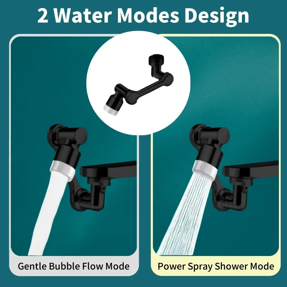 1080° Rotation Kitchen Faucet Extender 2 Modes Bathroom Tap Aerator Sprayer 22/24mm Universal Washbasin Faucet Extender Aerator