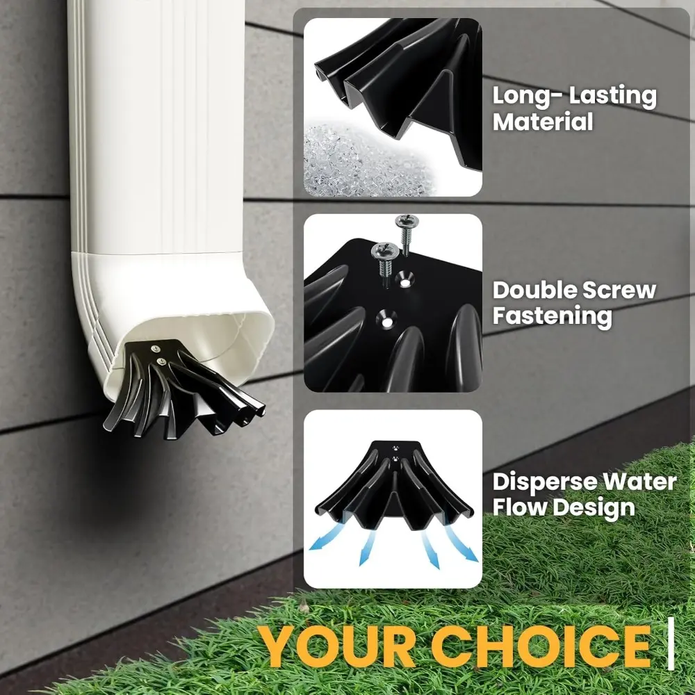 Gutter Downspout Diverters Rust Proof Gutter Downspout Extend Rainwater Dispersal Tool for House Lawn Farmhouse Backyard Yard