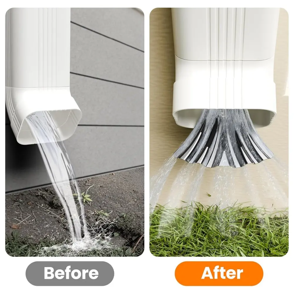Gutter Downspout Diverters Rust Proof Gutter Downspout Extend Rainwater Dispersal Tool for House Lawn Farmhouse Backyard Yard