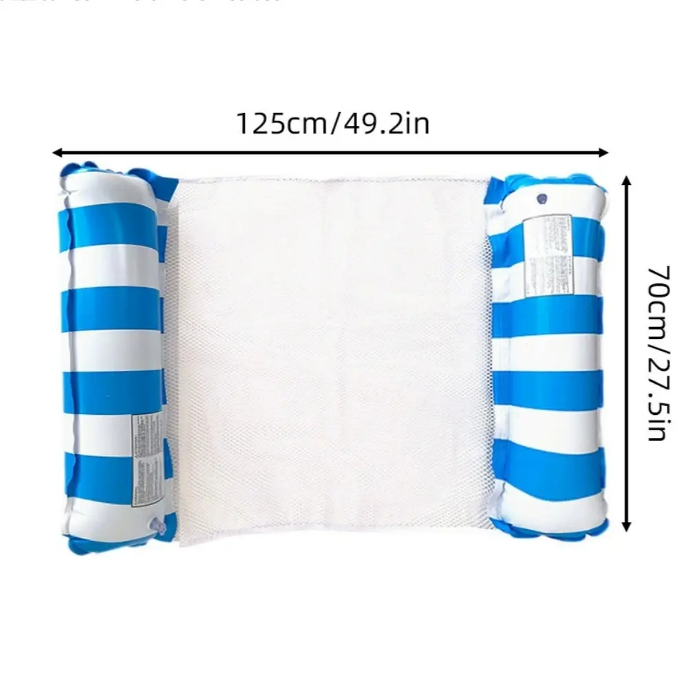 Swimming Pool Inflatable Float Hammock Foldable Summer Beach Leisure Striped Inflatable Lounge Chair Water Party Accessories