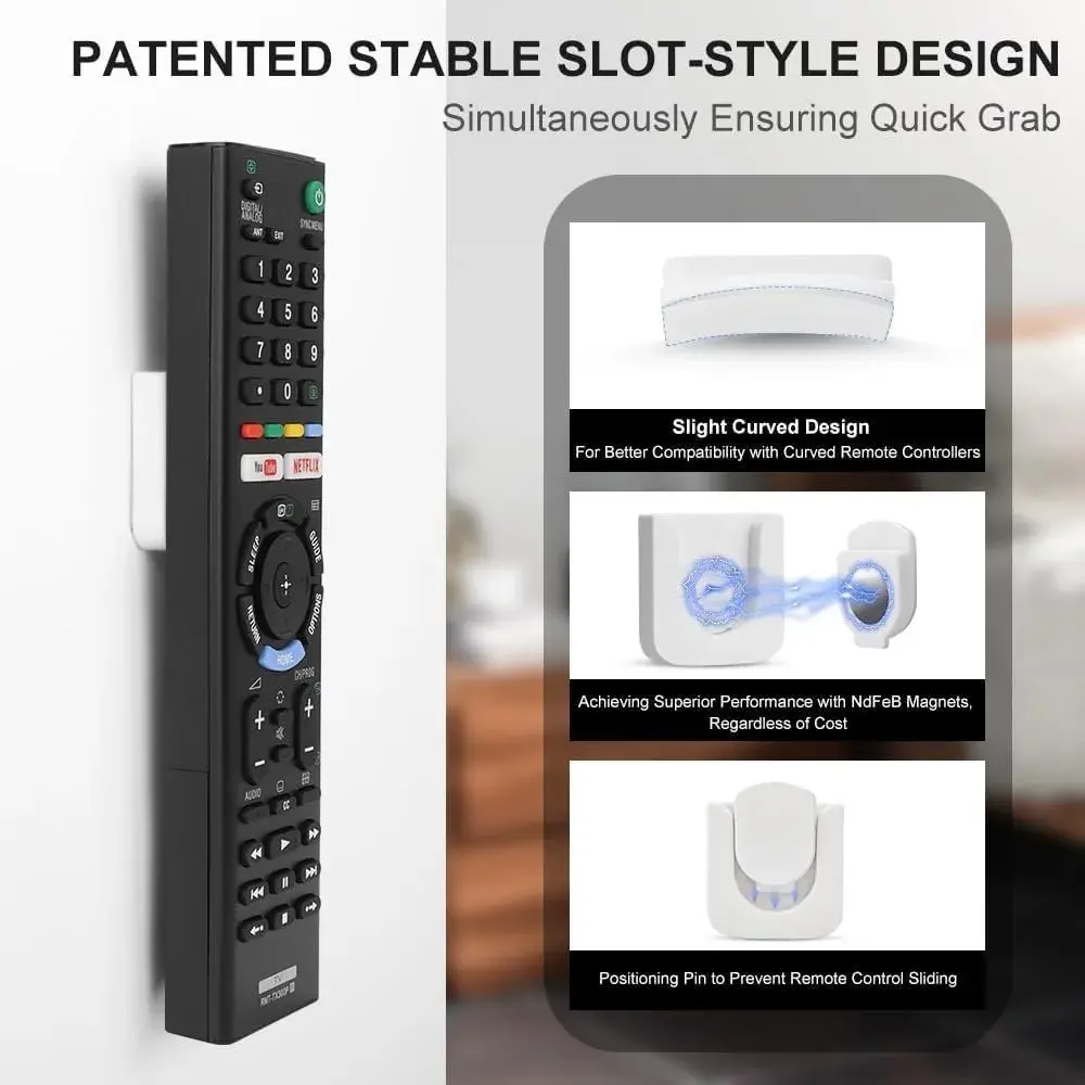 1-10 Pair Strong Magnetic Remote Control Bracket Non Perforated Wall Mounted Air Conditioning Remote Control Rack Storage Hook