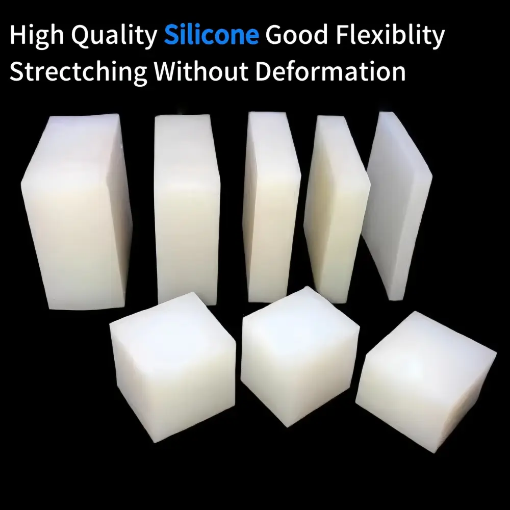 Translucent Silicone Rubber Sheet High Temperature Resistance No Peculiar Smell Square Anti-slip Shock Absorption Silicone Pads