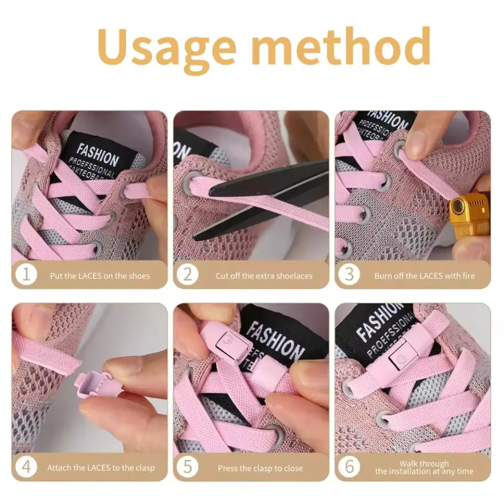 New No Tie Shoe Laces Press Lock 8MM Wide Flats Sports Running Shoe Elastic Shoe Laces Without Ties Lock for Kids Adult Shoes