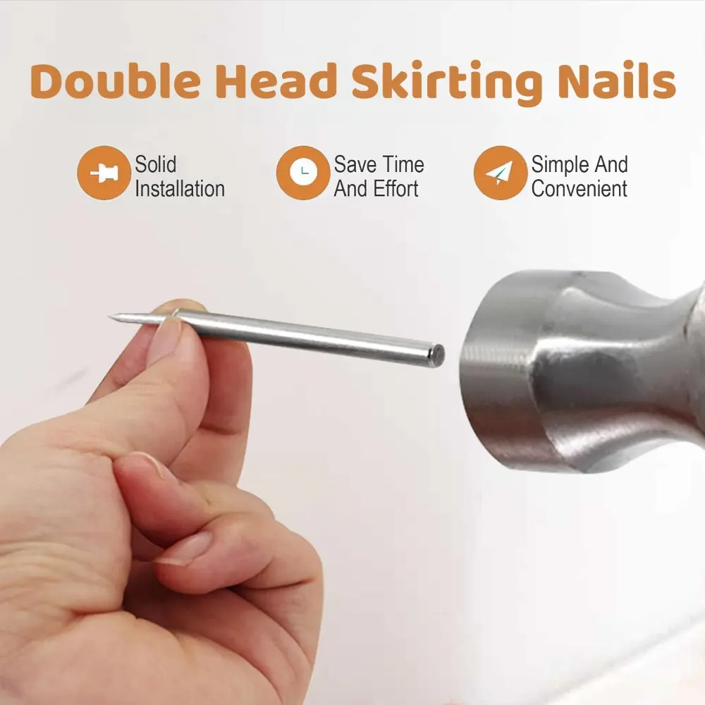 50/100PCS Double-Headed Skirting Thread Seamless Nail Metal Skirting Thread Non marking Nail Tape Special Sleeve Manual Tool