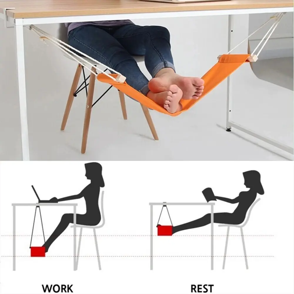 Creative Foot Hammock Portable Office Table Hanging Feetrest Pad Foldable Lazy Rest Foot Mat Universal Feet Pad Accessories