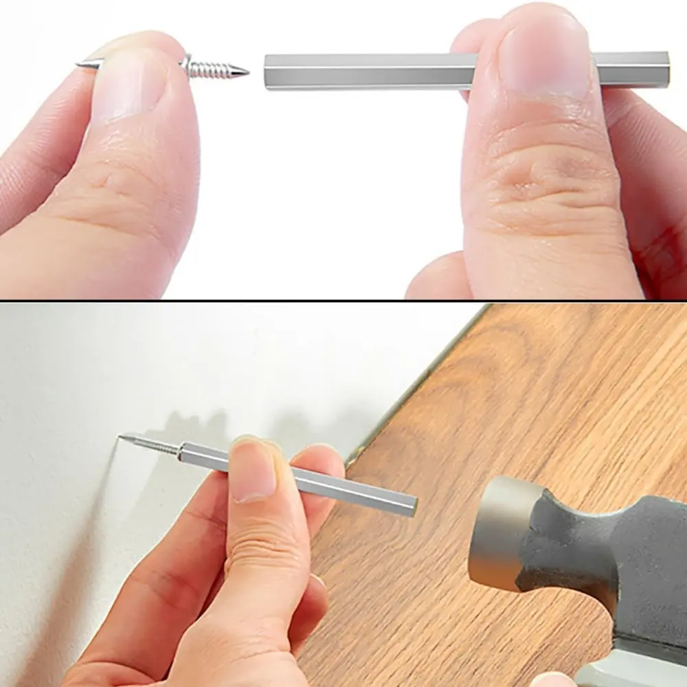 50/100PCS Double-Headed Skirting Thread Seamless Nail Metal Skirting Thread Non marking Nail Tape Special Sleeve Manual Tool