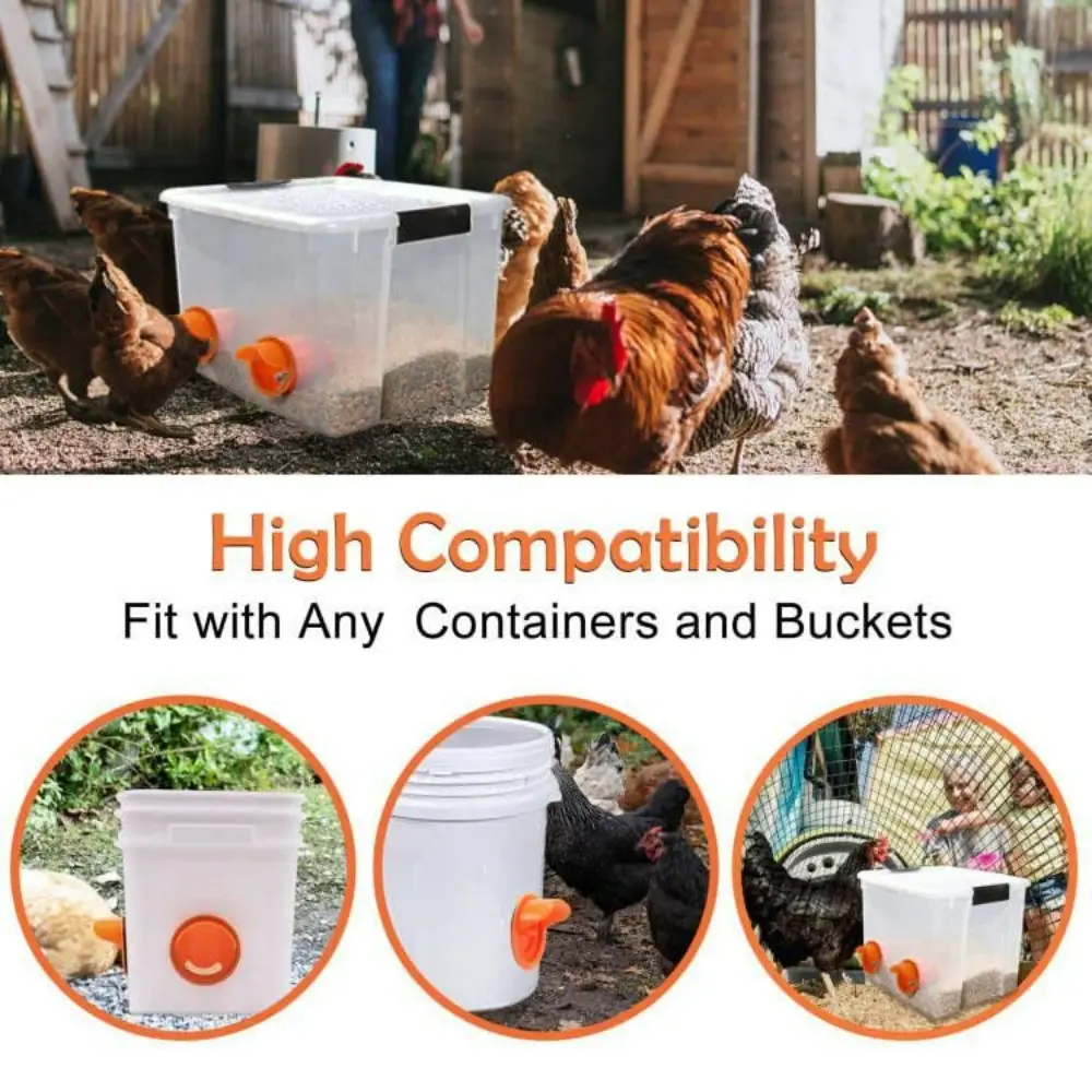 Automatic Chicken Feeder DIY Rainproof Poultry Feeder Port Kit Durable Food Control Feeder Chicken Feed Trough Farm Equipment