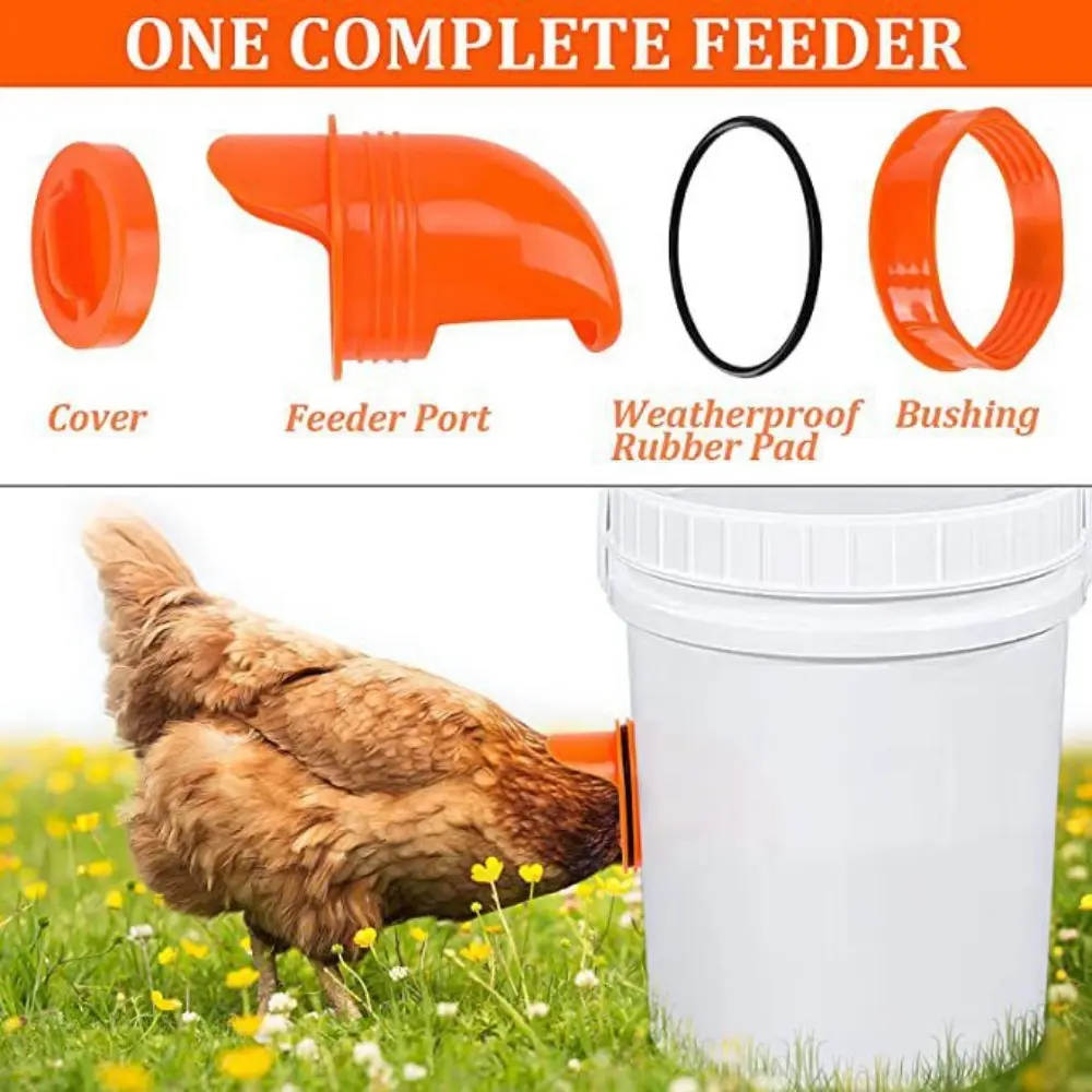Automatic Chicken Feeder DIY Rainproof Poultry Feeder Port Kit Durable Food Control Feeder Chicken Feed Trough Farm Equipment