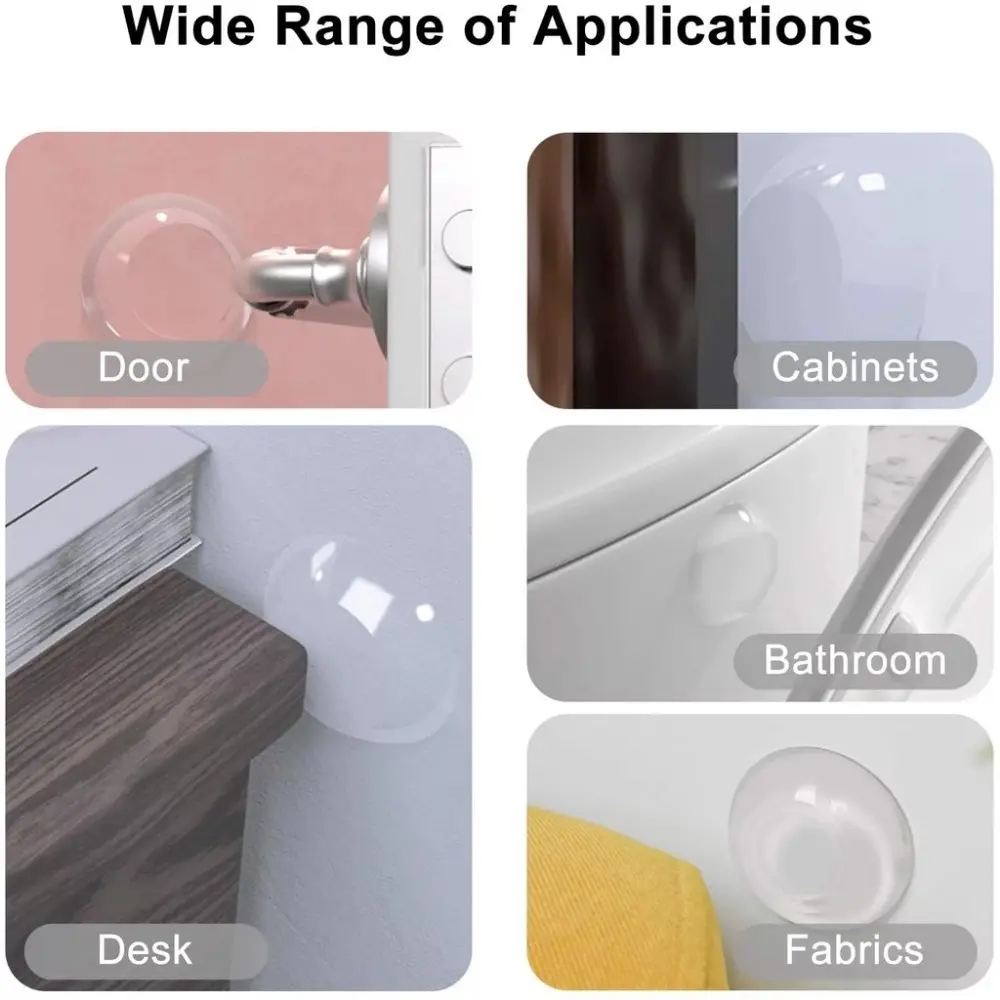 Silicone Door Stopper Wall Protectors Guards Self Adhesive Door Handle Cribs Bumper Stoppers Mute Stickers Furniture Pads