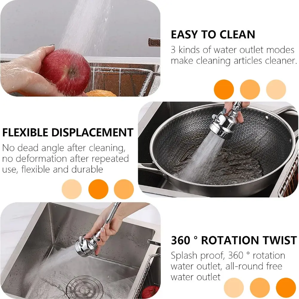1PCS Kitchen Universal Faucet Booster Aerator 2/3 Mode 360 Degree Electroplating Extender Bathroom Kitchen Water-saving Faucet