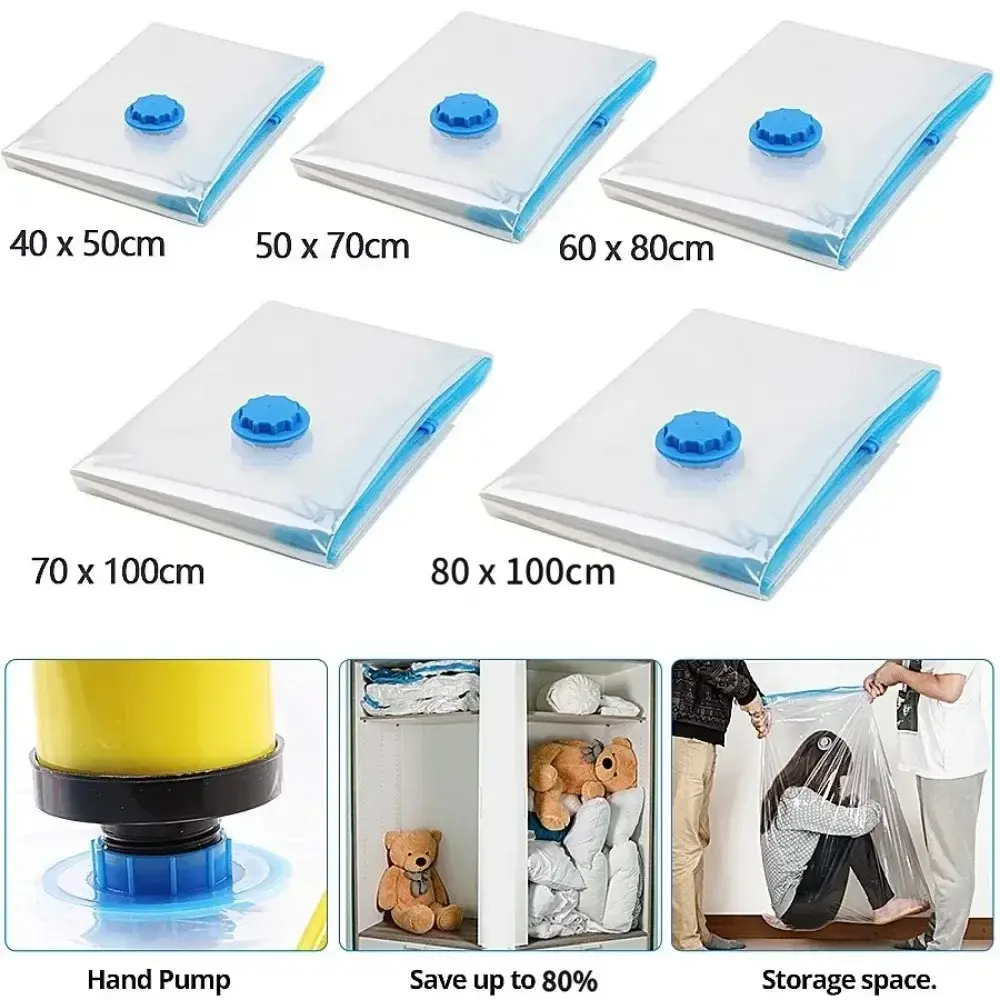 10-1PCS Vacuum Storage Bag Clothing Compression Vacuum Sealed Bag Space Saving Luggage Folding Storage Bag Travel Accessories