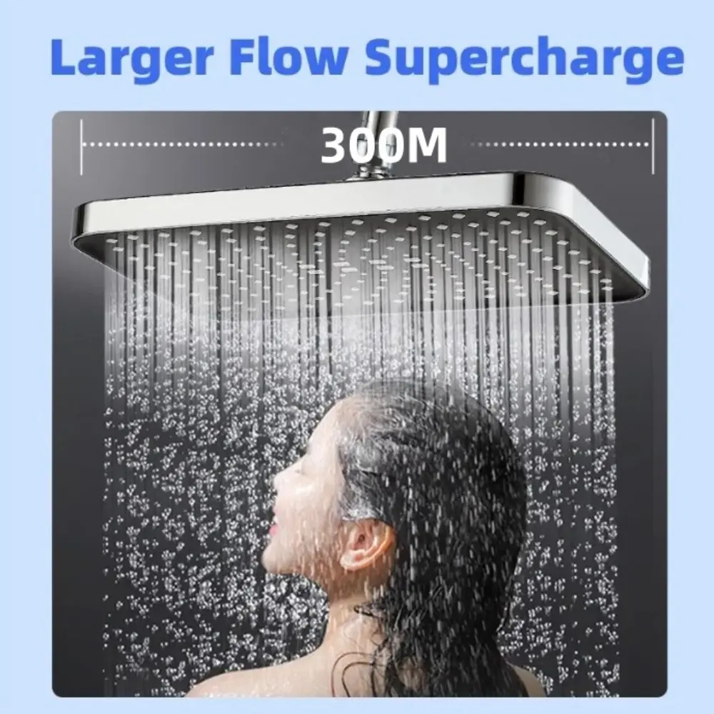 Boosting Shower Nozzle 12 Inch Large Panel Bathroom Shower 360 ° Rotation High Flow Water-saving Showerhead Shower Accessories
