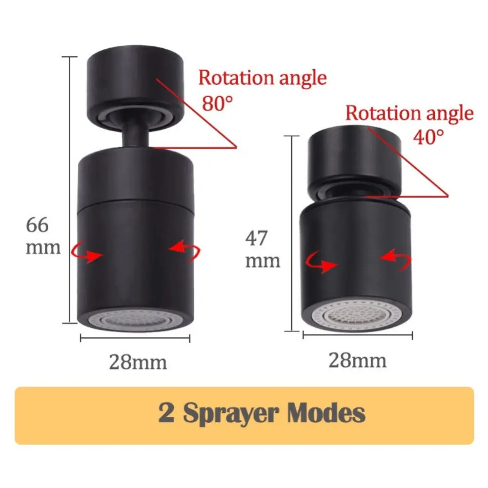 360°  Rotary Faucet Aerator 2 Mode Nozzle Bubbler Mixer Kitchen Sink Pressurized Splashback Bathroom Wash Basin Water Filter