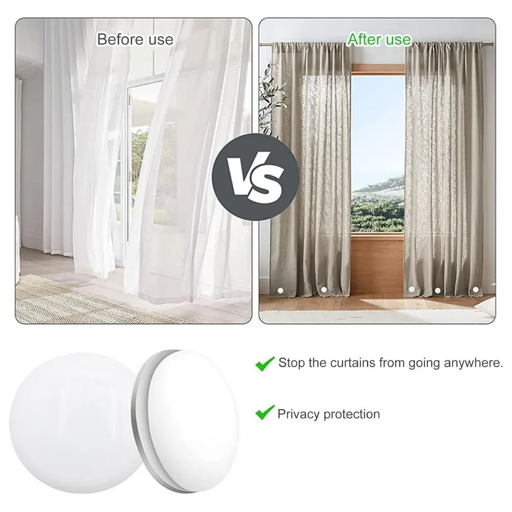 4-24Pairs Magnetic Curtain Weights Waterproof Reusable Curtain Tablecloth Strong Magnets Heavy Duty Weights use to Hold Curtain