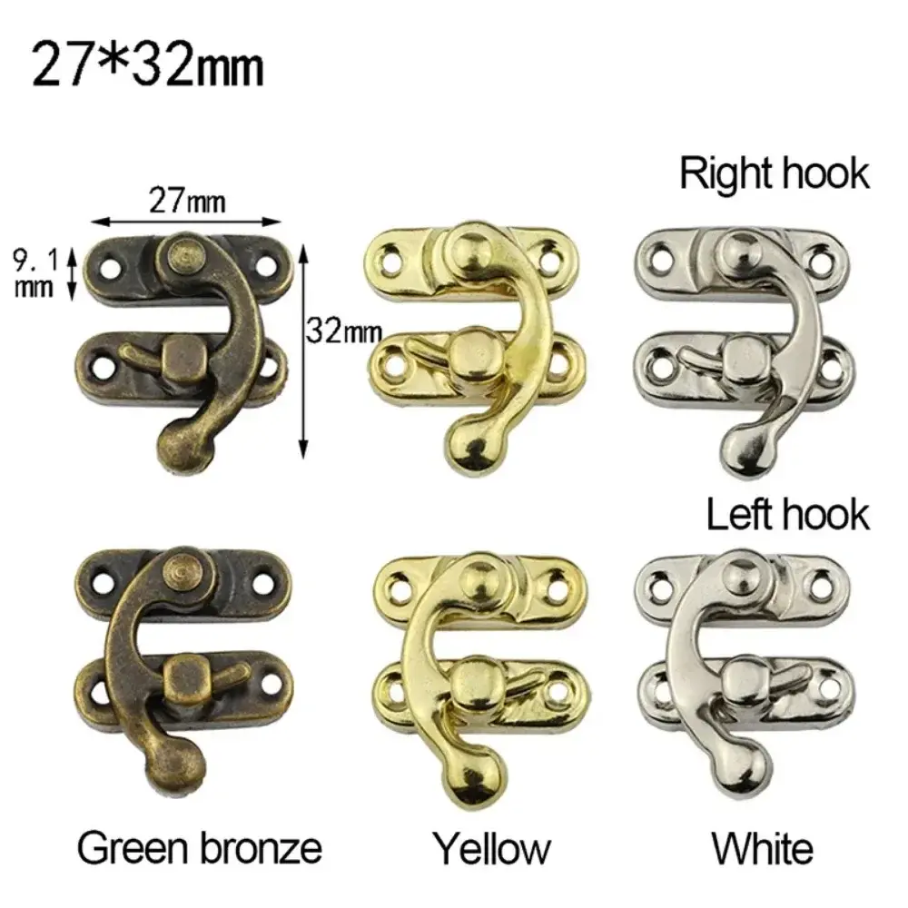 10PCS Retro Metal Toggle Latch Wooden Box Gift Box Hardware Decoration Lock Buckle Jewelry Box Hardware Hook Lock with Screws