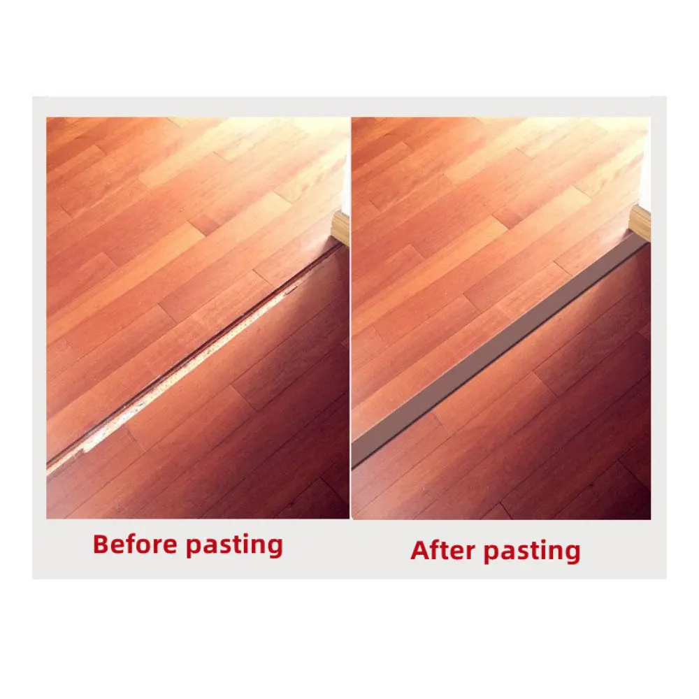 1M Self-adhesive Seam Strip Soft PVC Flooring Threshold Transition Sealing Strips Floor Threshold Anti-collision Seam Edge Trim
