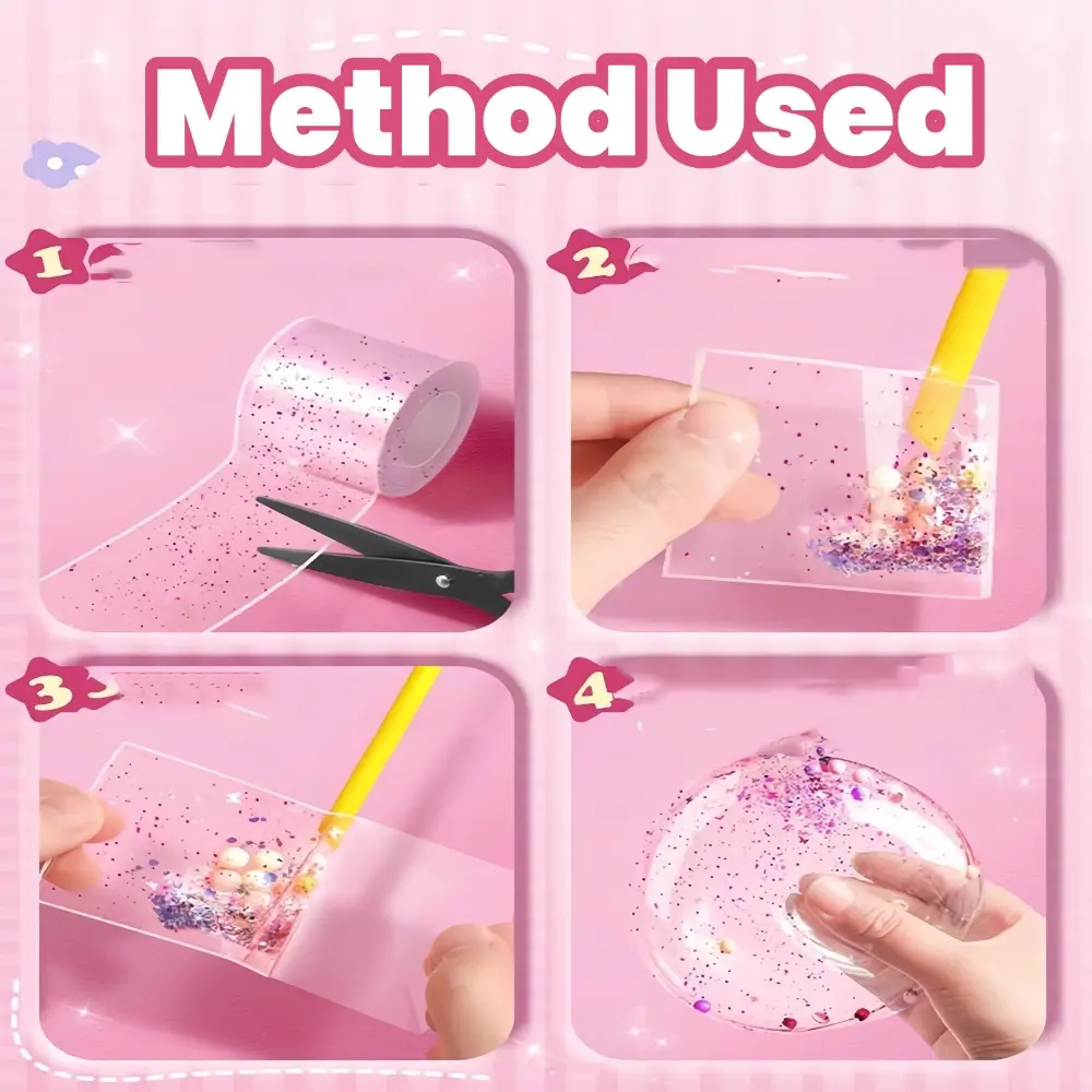 3Roll-1Roll DIY Blow Bubbles Nano Double Sided Tape Seamless Reduce Pressure Sequin Toy Tape Household Crafts Fixed Gel Sticker