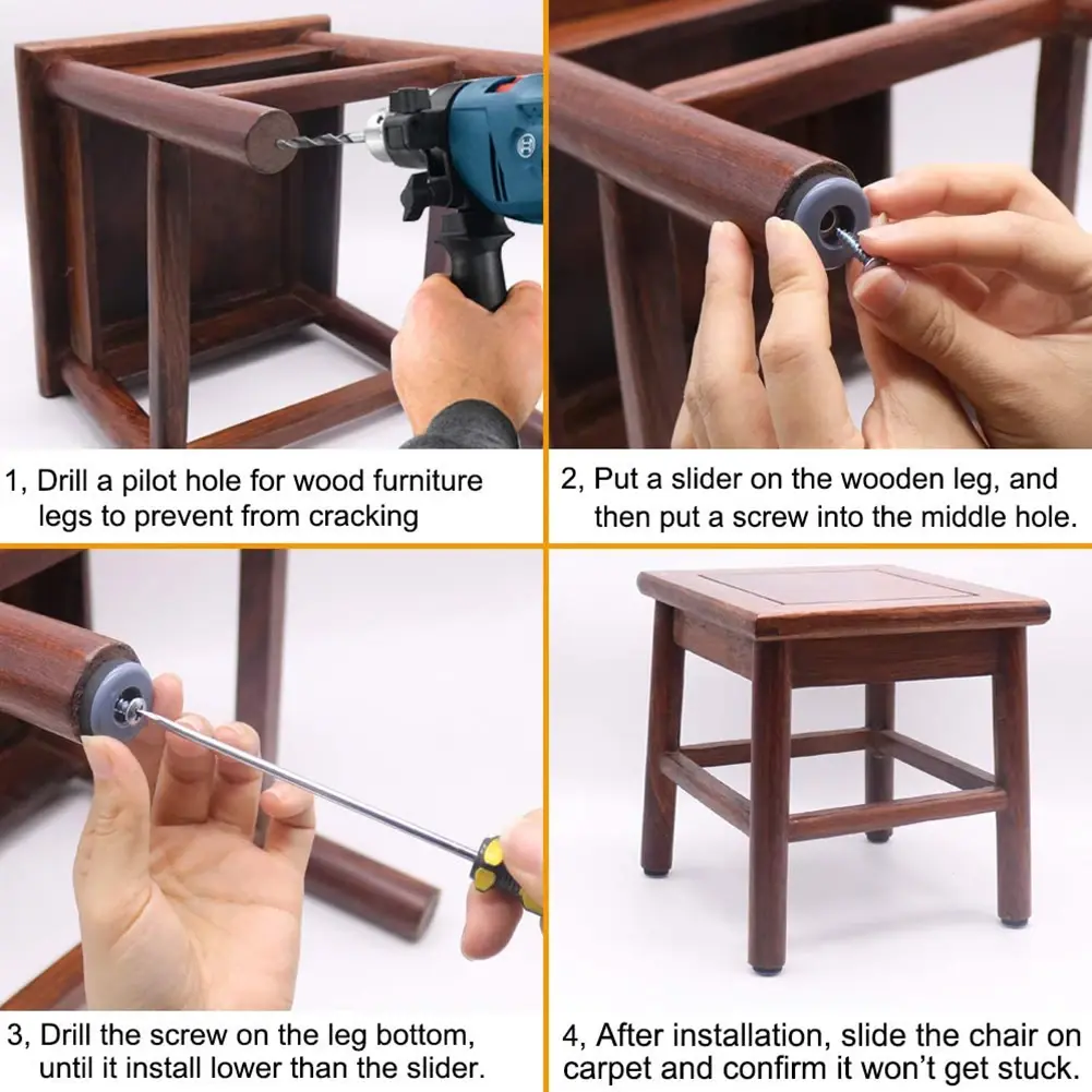 10-30pcs Furniture Chairs Heavy Objects Silent Movement Scratch Resistant Wear-resistant Floor Protection Anti-collision Pad