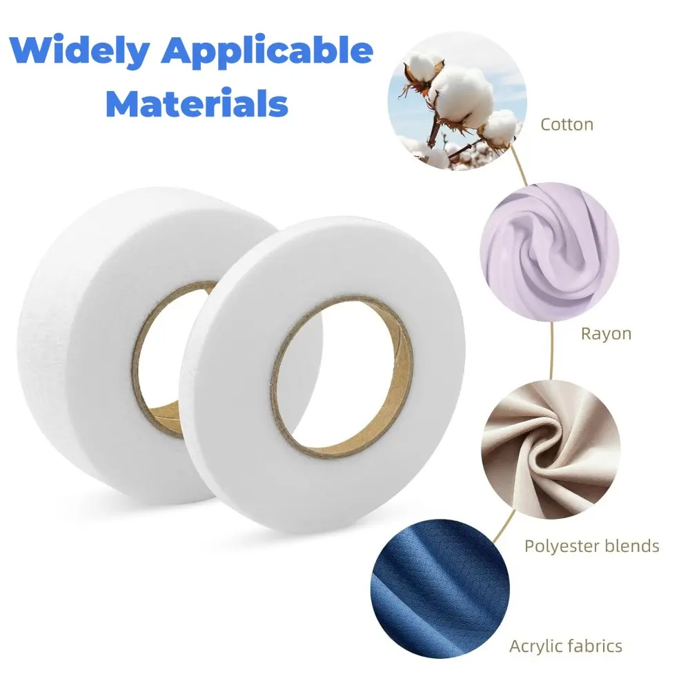 64M Self Adhesive Pants Hem Tape Iron DIY Jean Clothes Length Shorten for Hats Clothes Hot Melt Double-Sided Tape Sewing Tool