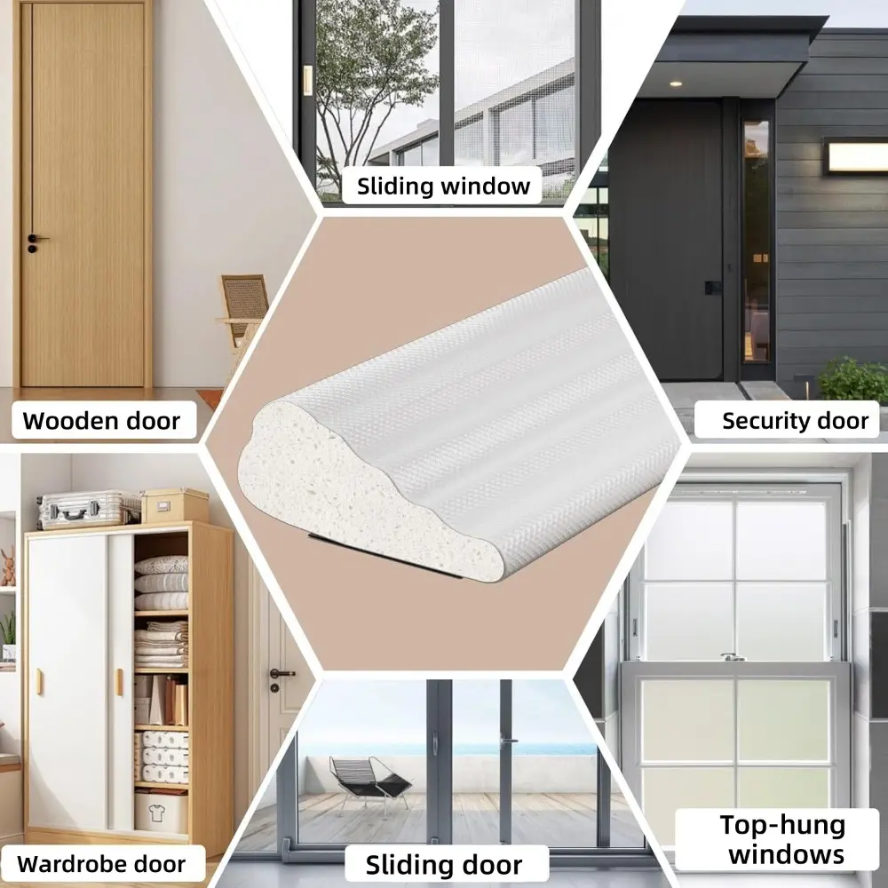 10M/6M Window Sealing Strip Self-adhesive Acoustic Foam Sealing Strip Sound Insulation Door Seam Light Blocking Sealing Strip