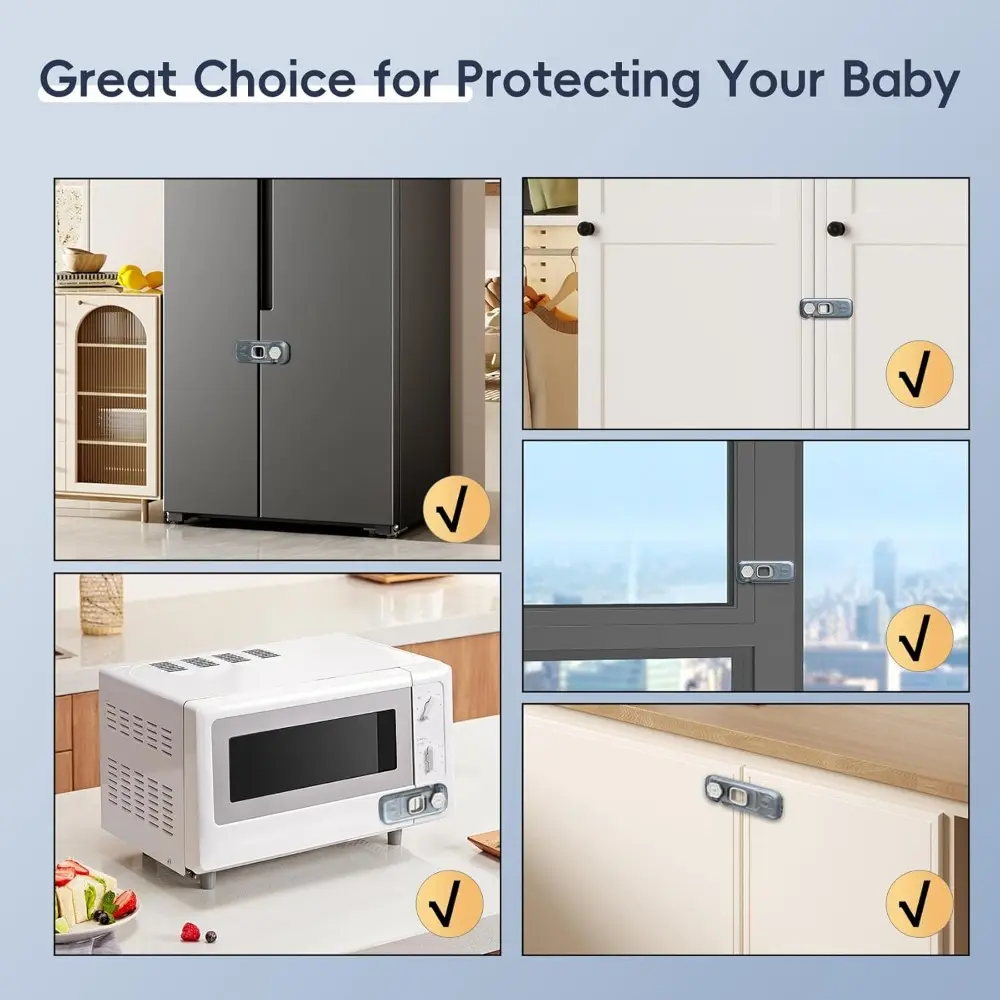1-5PCS Baby Safety Lock Household Refrigerator Drawer Cabinet Safety Buckle Multifunctional Baby Anti Pinch Safety Protector