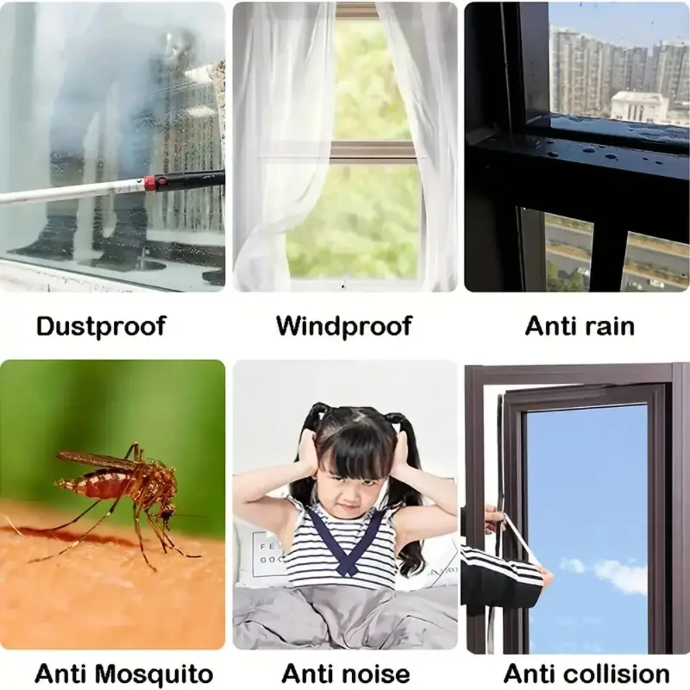 5/10m door and window gap sealing plush strip self-adhesive sound insulation windproof dustproof rainproof plush sealing strip