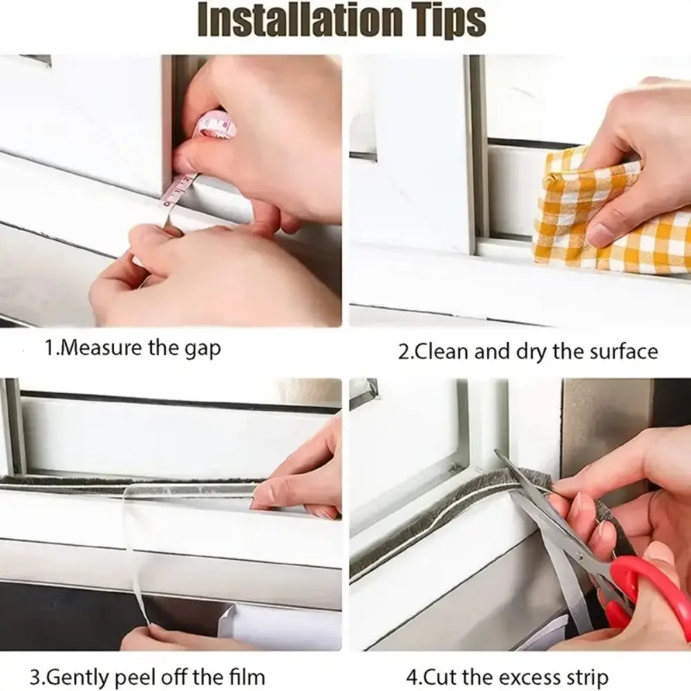 5/10m door and window gap sealing plush strip self-adhesive sound insulation windproof dustproof rainproof plush sealing strip