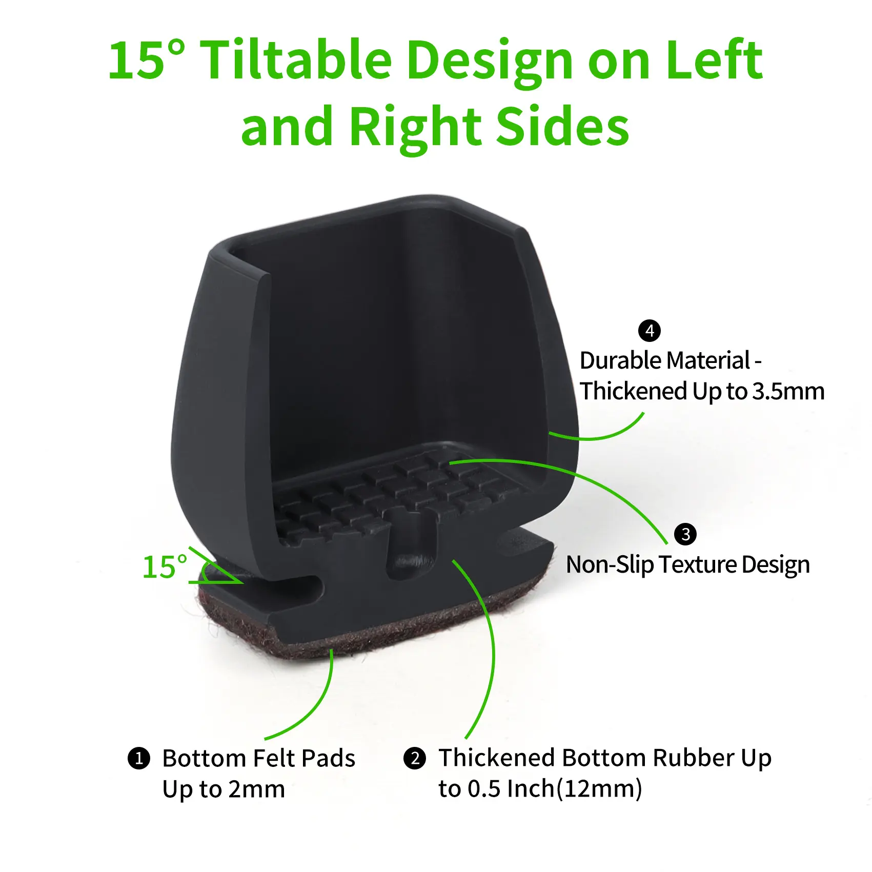 16PCS Silicone Chair Legs Pads Non-Slip Felt Chair Feet Caps Furniture Floor Protectors No Scratches Reduce Noise Home Decor