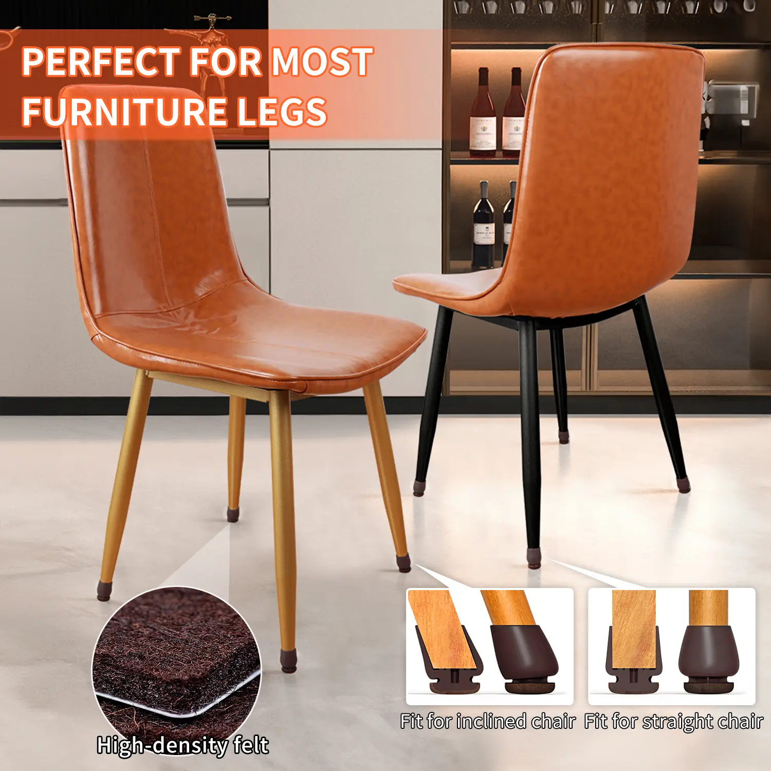 16PCS Silicone Anti-Slip Chair Legs Cover Furniture Sofa Slanted Feet Mat Wood Floor From Scratches Protectors Pads Home Decor