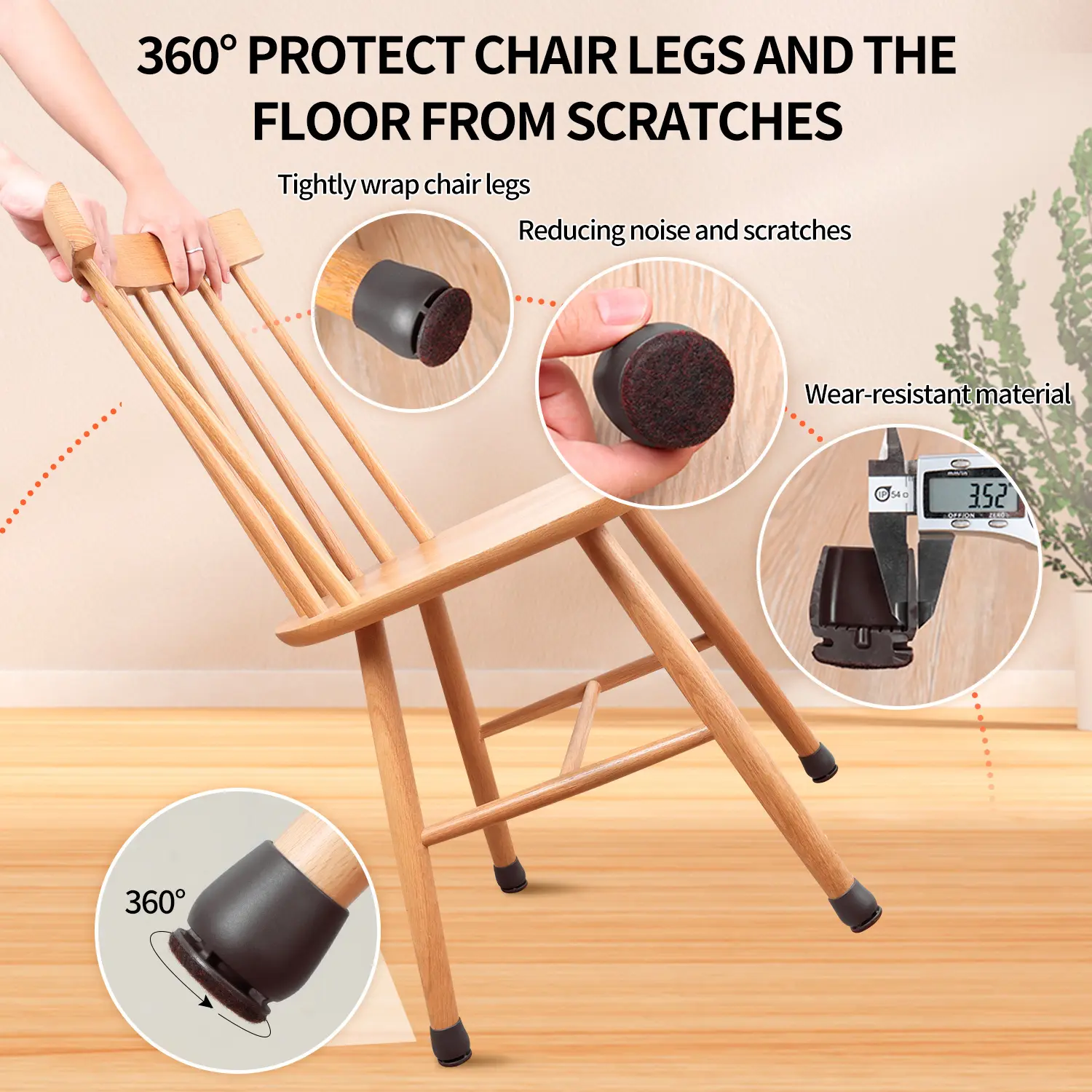 16PCS Silicone Anti-Slip Chair Legs Cover Furniture Sofa Slanted Feet Mat Wood Floor From Scratches Protectors Pads Home Decor